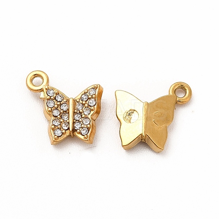 Ion Plating(IP) 316 Surgical Stainless Steel with Crystal Rhinestone Pendants STAS-G305-05G-1