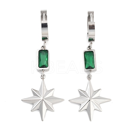 Star 304 Stainless Steel Dangle Earrings EJEW-L283-074P-1