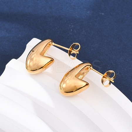 Ion Plating(IP) 304 Stainless Steel Twist Teardrop Stud Earrings for Women EJEW-K244-11G-1