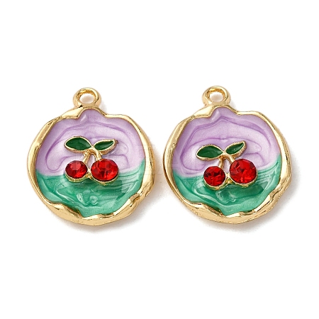 Light Gold Tone Alloy Enamel Pendants ENAM-B028-33KCG-01-1