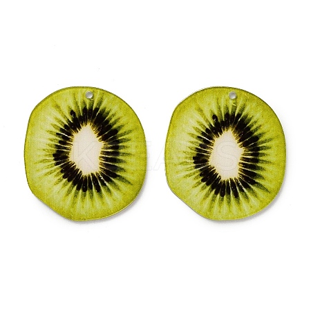 Opaque Printed Acrylic Pendants OACR-I020-02A-1
