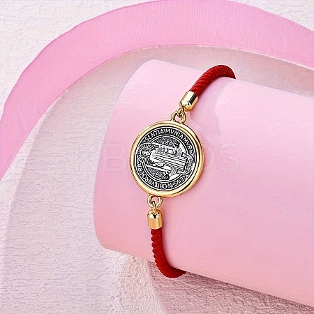 Alloy with Nylon Rope Slider Bracelets BJEW-Z156-02G-01-1