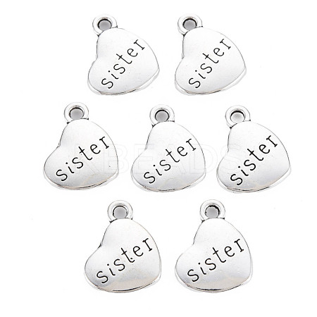 Tibetan Style Alloy Family Charms TIBEP-5429-AS-LF-1