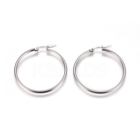 201 Stainless Steel Hoop Earrings EJEW-F237-02A-P-1