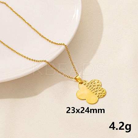 304 Stainless Steel Flower Pendant Necklace for Women SM6724-6-1