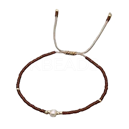 Adjustable Glass Seed Bead Braided Bead Bracelets for Women VT9382-20-1
