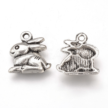 Tibetan Style Alloy Bunny Charms LS-TIBEP-T002-45AS-NR-1