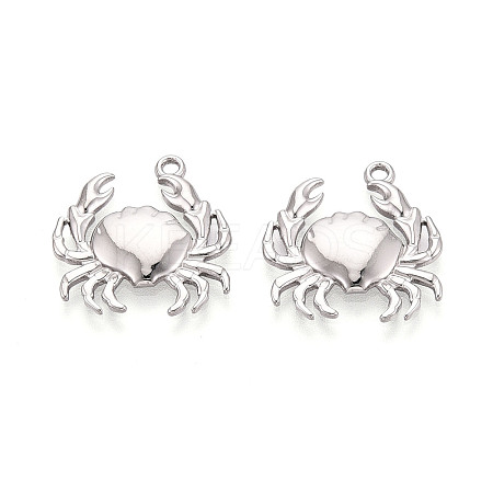 304 Stainless Steel Crab Pendants STAS-T069-35P-1