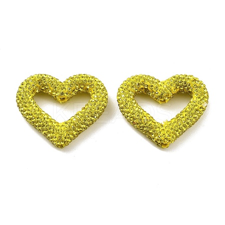 Heart Shape Polymer Clay Rhinestone Beads CLAY-NH0001-09A-13-1