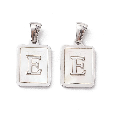 304 Stainless Steel Pave Shell Pendants STAS-G327-01P-E-1