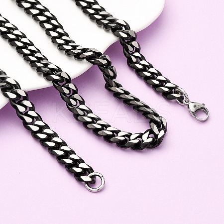 10MM 304 Stainless Steel Cuban Link Chain Necklaces NJEW-C099-04A-02-1
