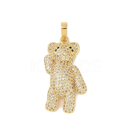 Brass Micro Pave Cubic Zirconia Pendants KK-E111-44C-G-1