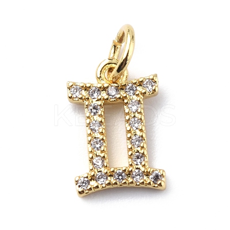 Brass Micro Pave Cubic Zirconia Charms ZIRC-F131-16G-11-1