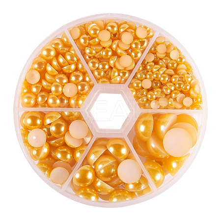 1Box ABS Plastic Imitation Pearl Dome Cabochons SACR-PH0001-32-1