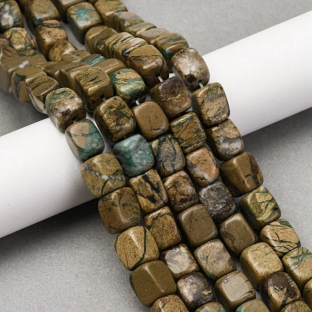 Natural Verdite Stone Beads Strands G-B155-D08-1