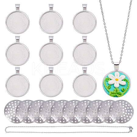 DIY Iron & Alloy Pendant Necklaces Making Kits DIY-NB0014-07P-1