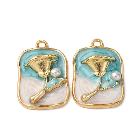 Alloy Enamel Flower Pendants ENAM-B028-41KCG-06-1