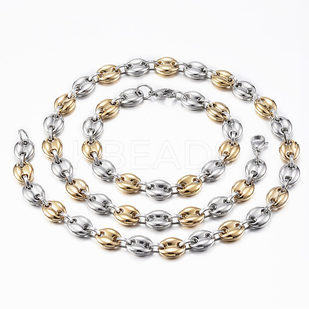 Two Tone 201 Stainless Steel Jewelry Sets SJEW-F157-05GP-1