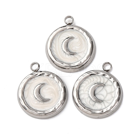 304 Stainless Steel Enamel Pendants X-STAS-P406-20P-1