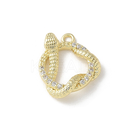 Brass Micro Pave Clear Cubic Zirconia Pendants LS-KK-S505-03G-04-1