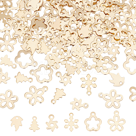 120Pcs 6 Style Christmas 201 Stainless Steel Charms STAS-UN0028-08-1
