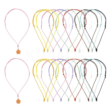 30Pcs 10 Colors Adjustable Waxed Polyester Cord Necklace Making NJEW-CJ00003-1
