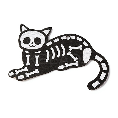 Halloween Printed Wooden Big Pendants LS-WOOD-I016-01B-1