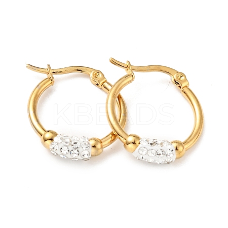 Crystal Rhinestone Tube Beaded Hoop Earrings EJEW-D279-11G-04-1