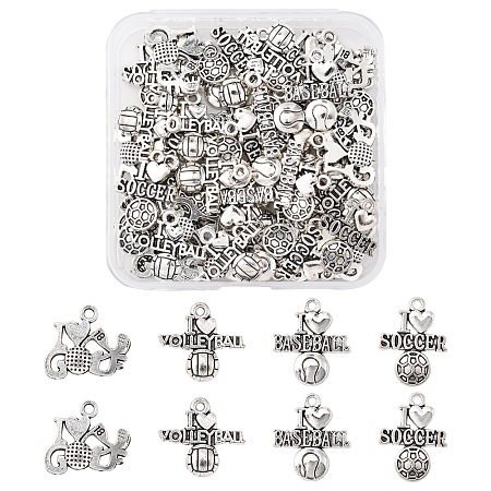 60Pcs 4 Styles Tibetan Style Zinc Alloy Pendants TIBEP-FS0001-35-1