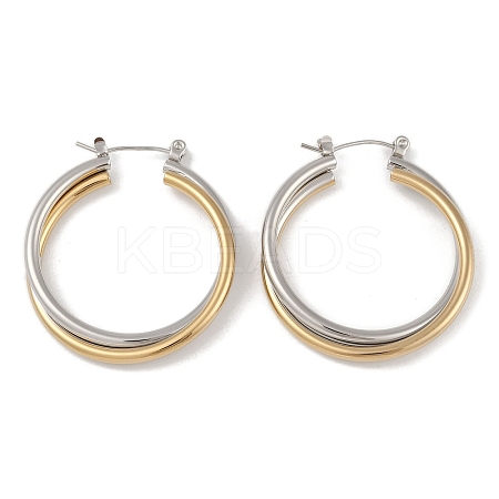 Ion Plating(IP) 201 Stainless Steel Hoop Earrings EJEW-I309-40G-1