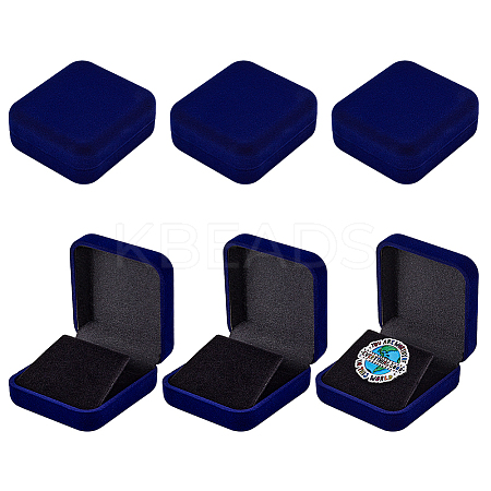 Flocking Plastic Badge Storage Box CON-WH0105-04A-1