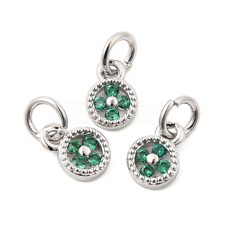 Brass Micro Pave Cubic Zirconia Pendants KK-Z147-01P-02-1
