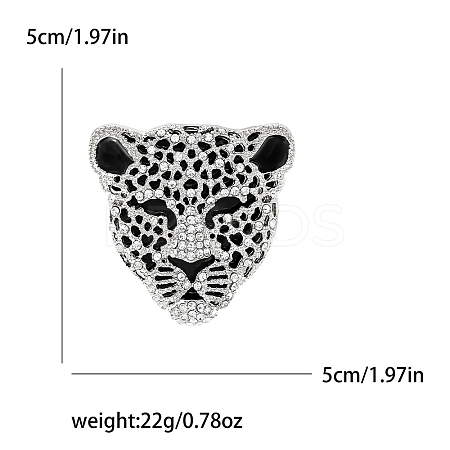Head of Leopard Rhinestone Pins LS-PW-WG22730-02-1