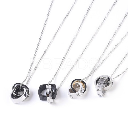 304 Stainless Steel Pendant Necklaces NJEW-L155-02-1