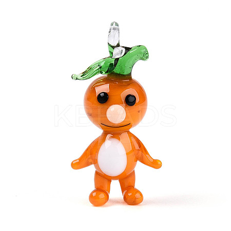 Handmade Lampwork Cartoon Radish Pendants LAMP-T025-10D-1