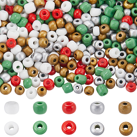 5 Colors Glass Seed Beads SEED-SC0001-47B-1