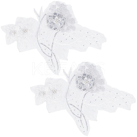 Flower Lace Embroidery Sewing Fiber Appliques DIY-WH20011-90D-1