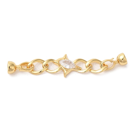 Star Brass Fold Over Clasps KK-A227-30G-1