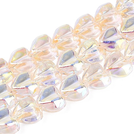 Electroplate Transparent Glass Beads Strands EGLA-N056-01A-12-1