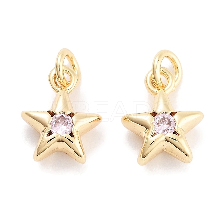 Brass with Cubic Zirconia Pendants KK-P271-38A-02G-1
