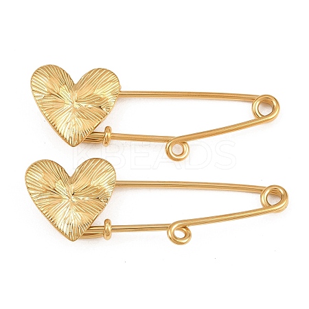 Radiant Heart 304 Stainless Steel Safety Pins Brooch Findings SA-CBA098D-15C-G01-1
