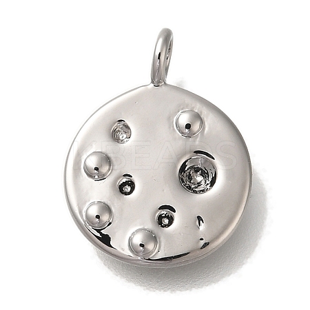 Brass Pendant Rhinestone Settings KK-U038-12P-1