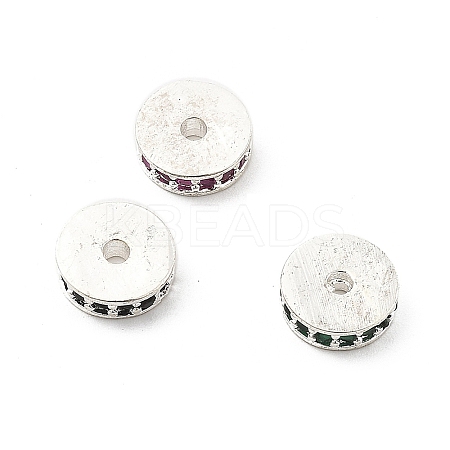 Brass Micro Pave Cubic Zirconia Beads KK-R216-15S-1