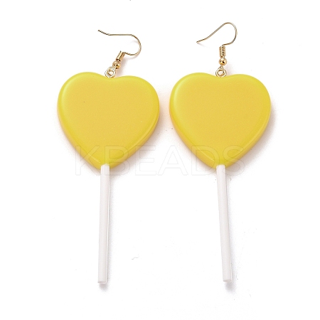 Heart-shape Lollipop Dangle Earrings for Women LS-EJEW-Z015-04E-1