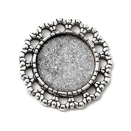 Tibetan Style Alloy Pendant Cabochon Settings TIBEP-N003-73AS-1