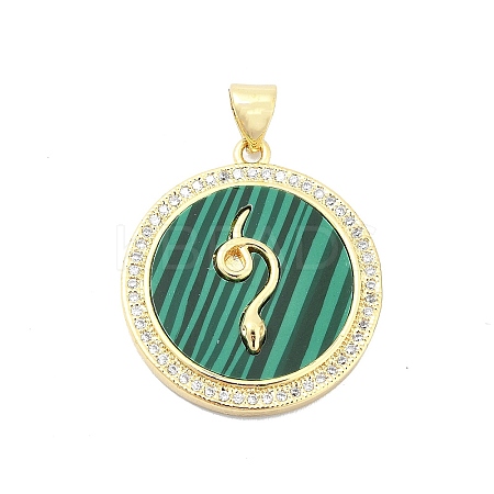 Brass Micro Pave Clear Cubic Zirconia Pendants KK-A221-01G-1