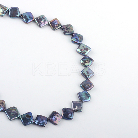 Rhombus Natural Baroque Pearl Keshi Pearl Beads Strands PEAR-R015-06-1