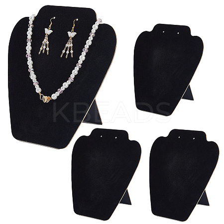 Velvet & Wood Jewelry Nceklace Display Stands NDIS-WH20005-01-1