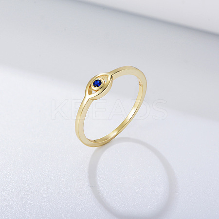 Evil Eye 925 Sterling Silver Micro Pave Cubic Zirconia Finger Rings for Women FS-WG42376-06-1