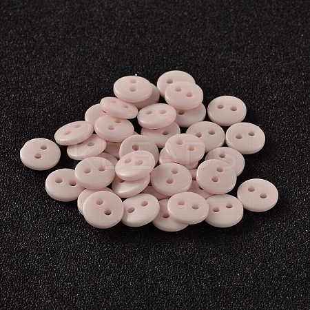 2-Hole Flat Round Resin Sewing Buttons for Costume Design BUTT-E119-20L-16-1